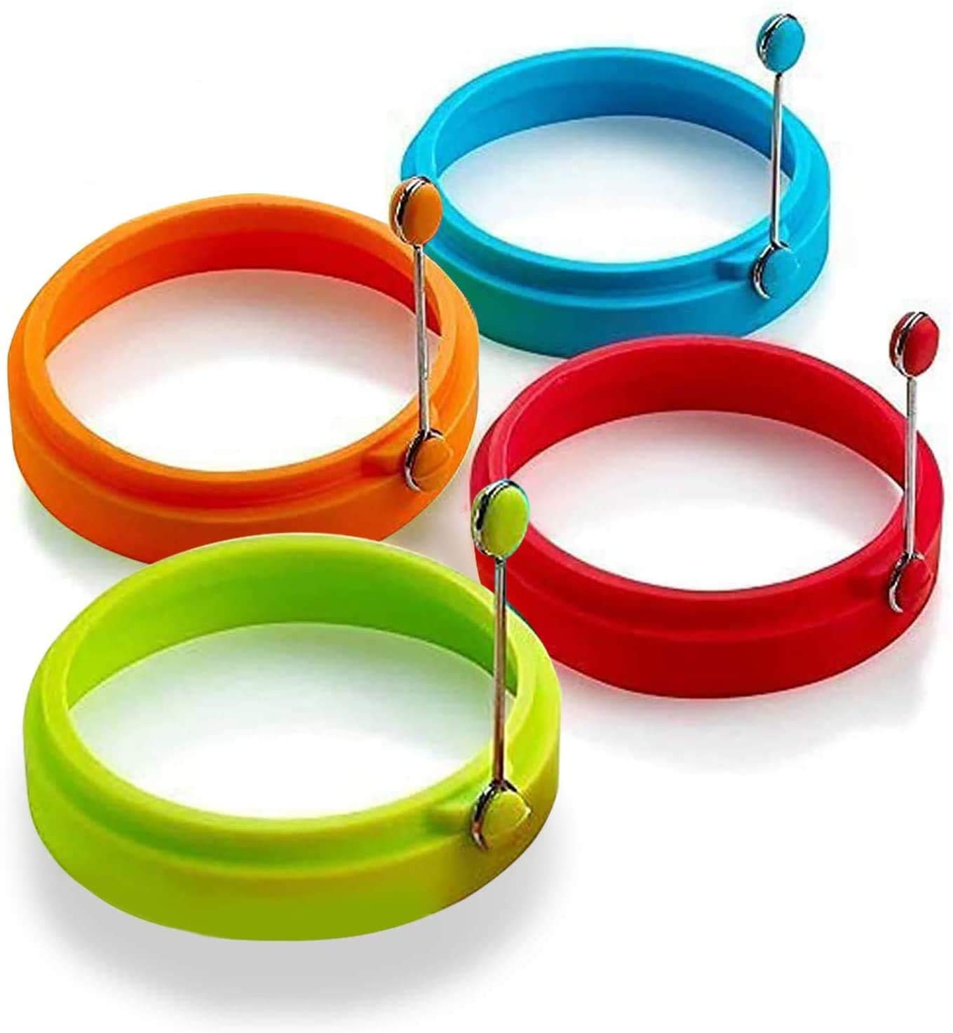 Epoch-Making 4 PCS Silicone Egg Rings Cooking Egg Rings Non Stick Perfect Fried Egg Mold or Pancake Rings