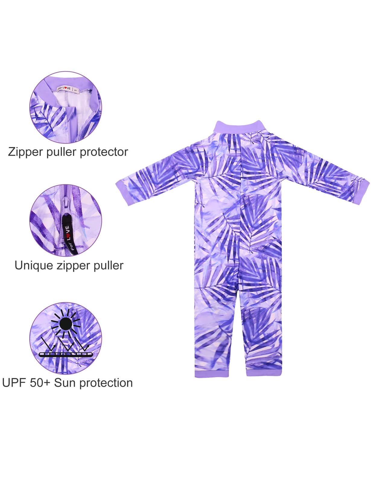 weVSwe Baby Toddler Boy Swimsuit Long Sleeve Baby Swimwear UPF 50+ Sun Protection Rash Guard Swimming Costume with Crotch Zipper 0-3 Years — view 9