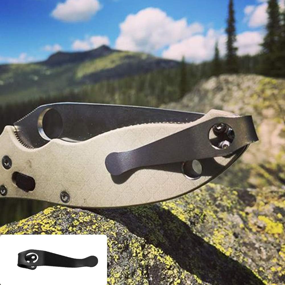 Pocket Clip Titanium Alloy Accessories Portable Deep Carry Durable DIY Waist Solid Tool Practical Back Compact for C81 0 1 3-Hole(Black)