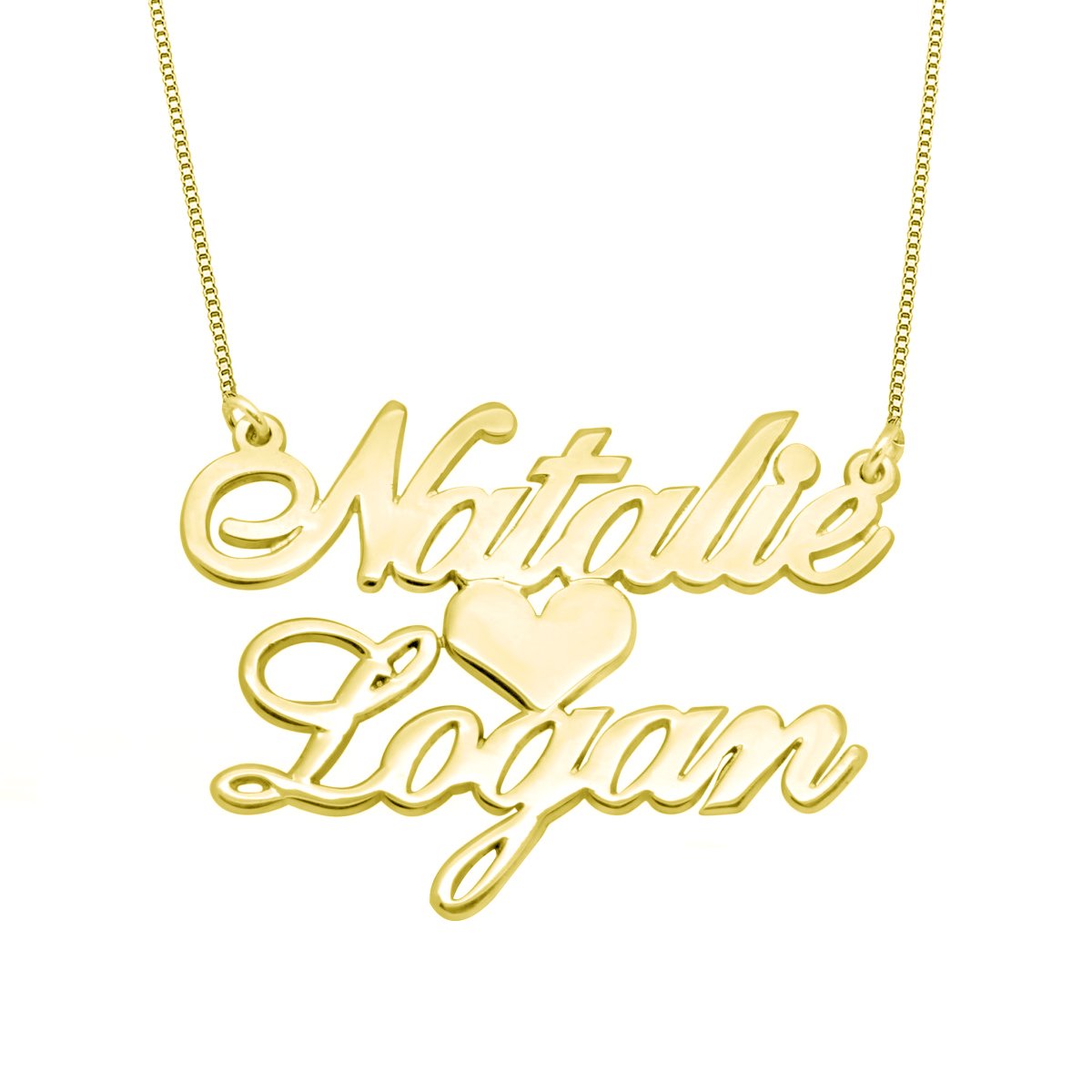 Collar personalizado de plata de ley 925 con nombres para parejas, corazón hecho a medida, 2 nombres