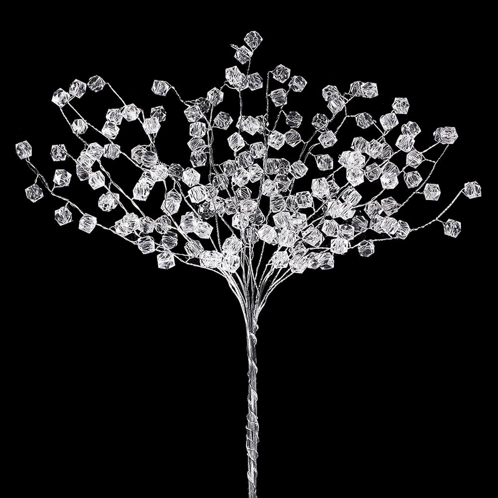 Tiges de fleurs artificielles en verre acrylique transparent décoration de fête mariage