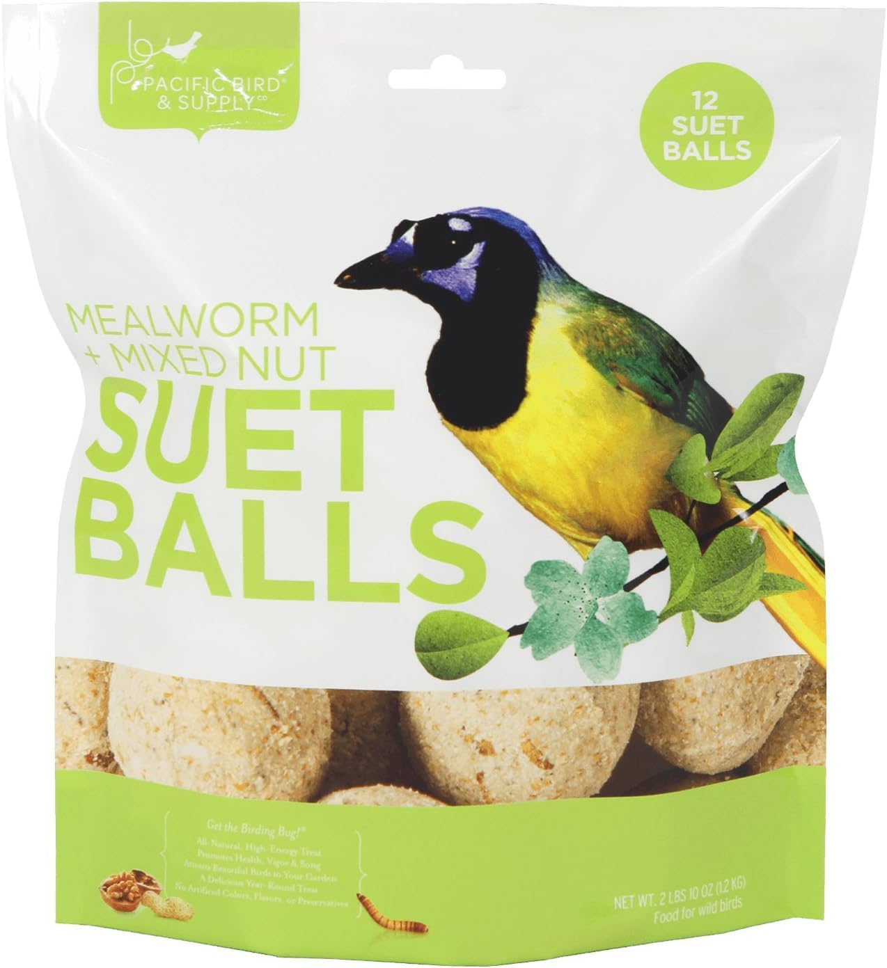 Pacific Bird & Supply Co Gusano de harina + bolas de sebo mixtas (12 unidades)