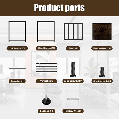 Miniatura 6 de Soporte dispensador de agua para botellas de 5 galones, 3 niveles, 32 pulgadas, metal con soporte para jarra de madera para botellas de agua de 1 a