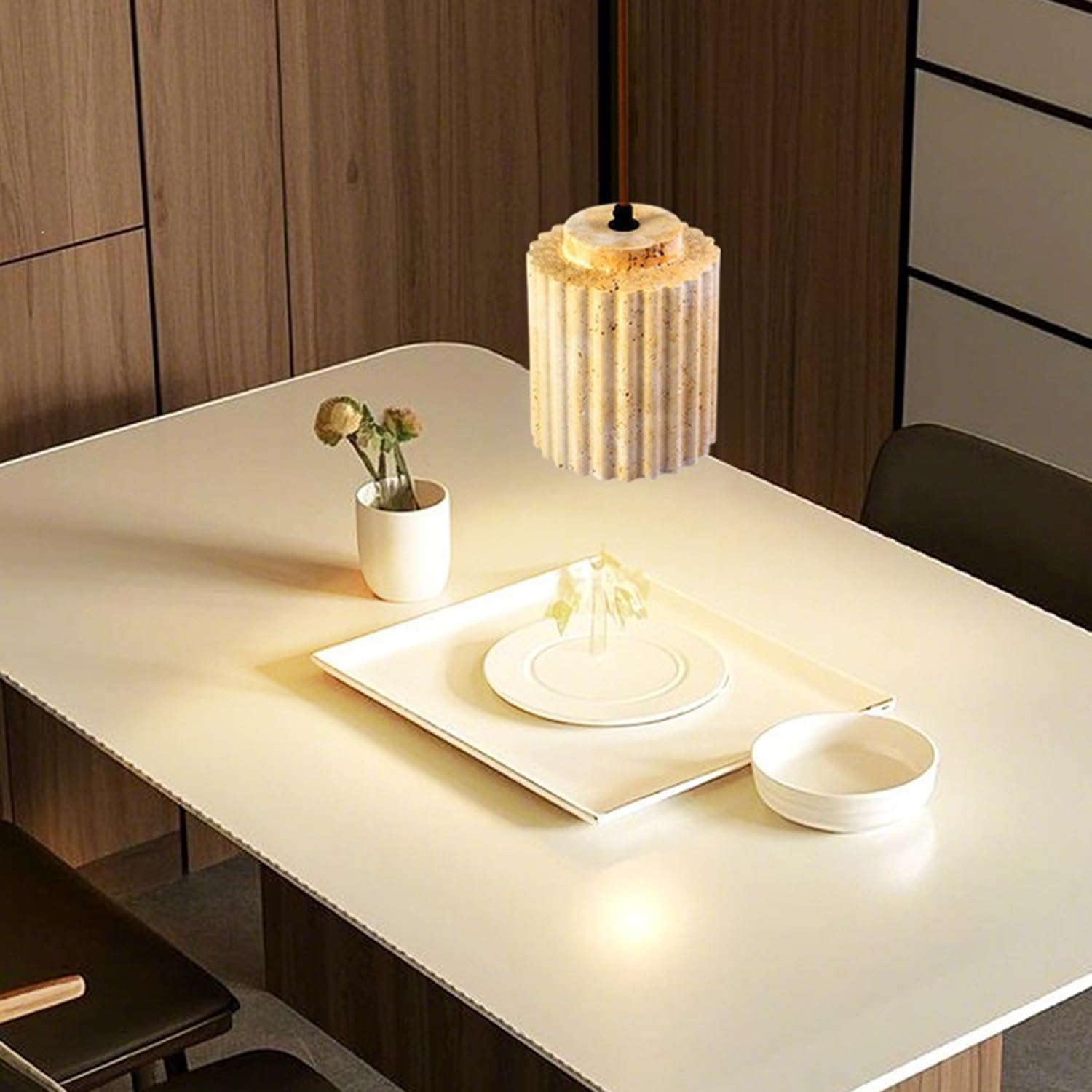 Lampadario in travertino naturale Illuminazione domestica Lampada