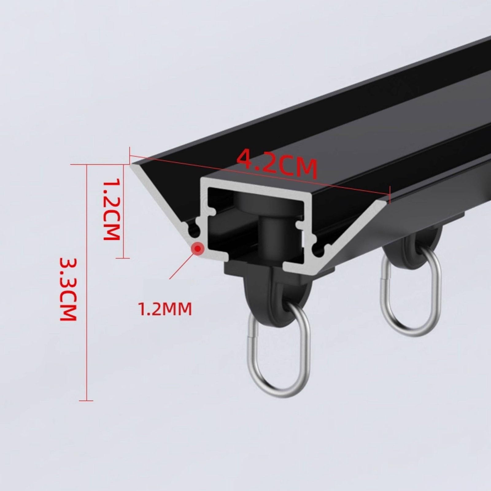 Tringles à rideaux silencieuses, rails invisibles ultra-fins montés sur le dessus, fonctionnement fluide et silencieux, adaptés aux baies vitrées et aux balcons(White,220cm)