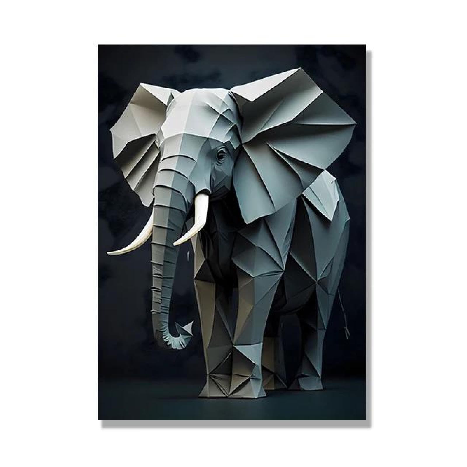 Yocheng Animal Origami Art Posters Abstract Canvas Painting Wall Print Picture Living Room Home Decor 40x50cm No Frame