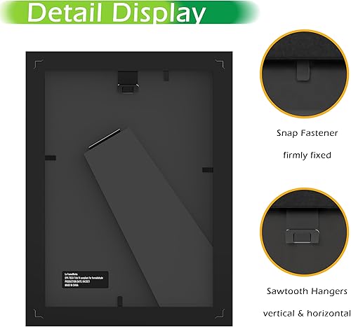 Vista 156 de FrameWorks Marcos de fotos clásicos de madera de 11 x 14 a 8 x 10 pulgadas con vidrio templado, roble natural, paquete de 6