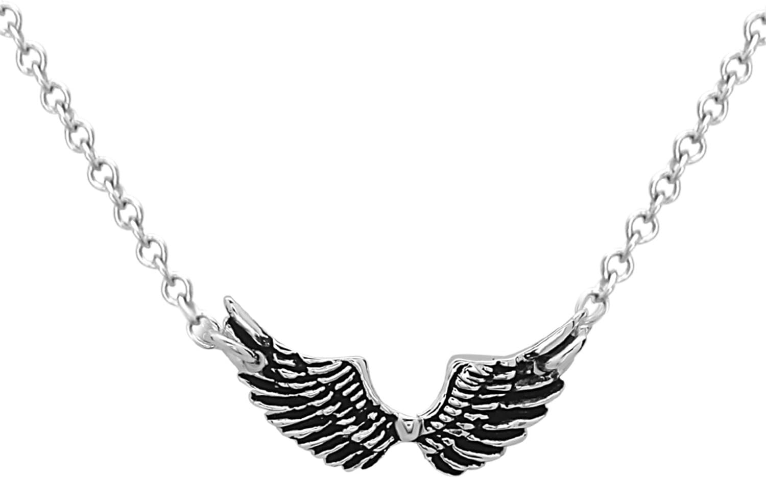 Sterling Silver 18" Angel Wings Necklace