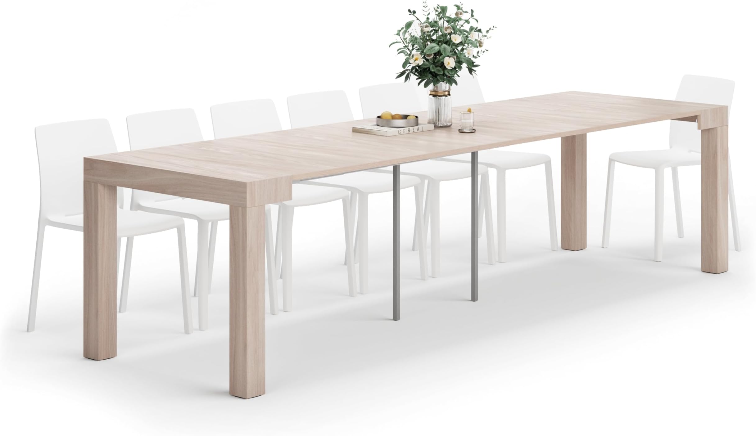 - Mobili Fiver, First, Extendable Console Table 17.7(120) x35.4 in, Pearled Elm, Made in Italy