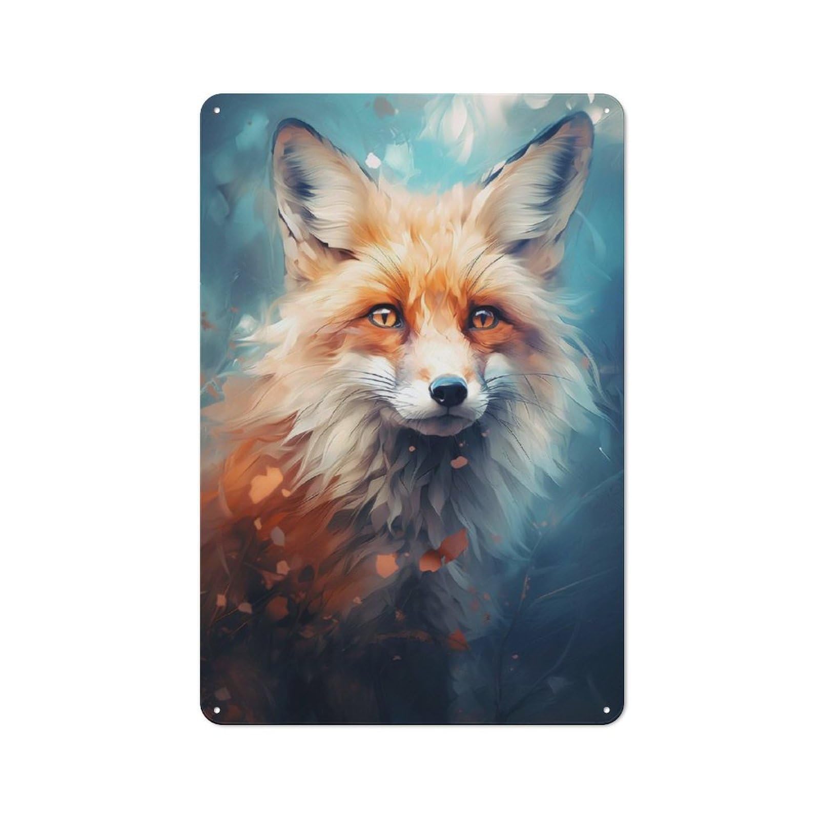 Junmoney Style-2 Fox In Forest Vintage Tin Sign 30X20cm, Vintage Diner Style Decor For Kitchen, Cafe, Pantry Or Dining Room