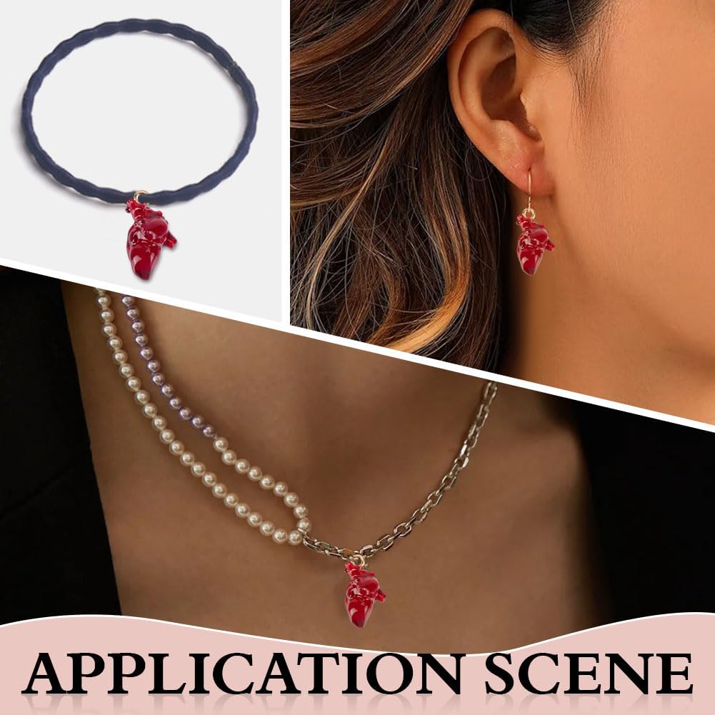 22Pcs Anatomical Heart Charms 3D Human Organ Pendants Hollowen Tibetan Style Human Anatomy Pendants 21x11.5x11mm for Jewelry Making Women DIY Necklaces Earrings Bracelets Crafts - Image 5