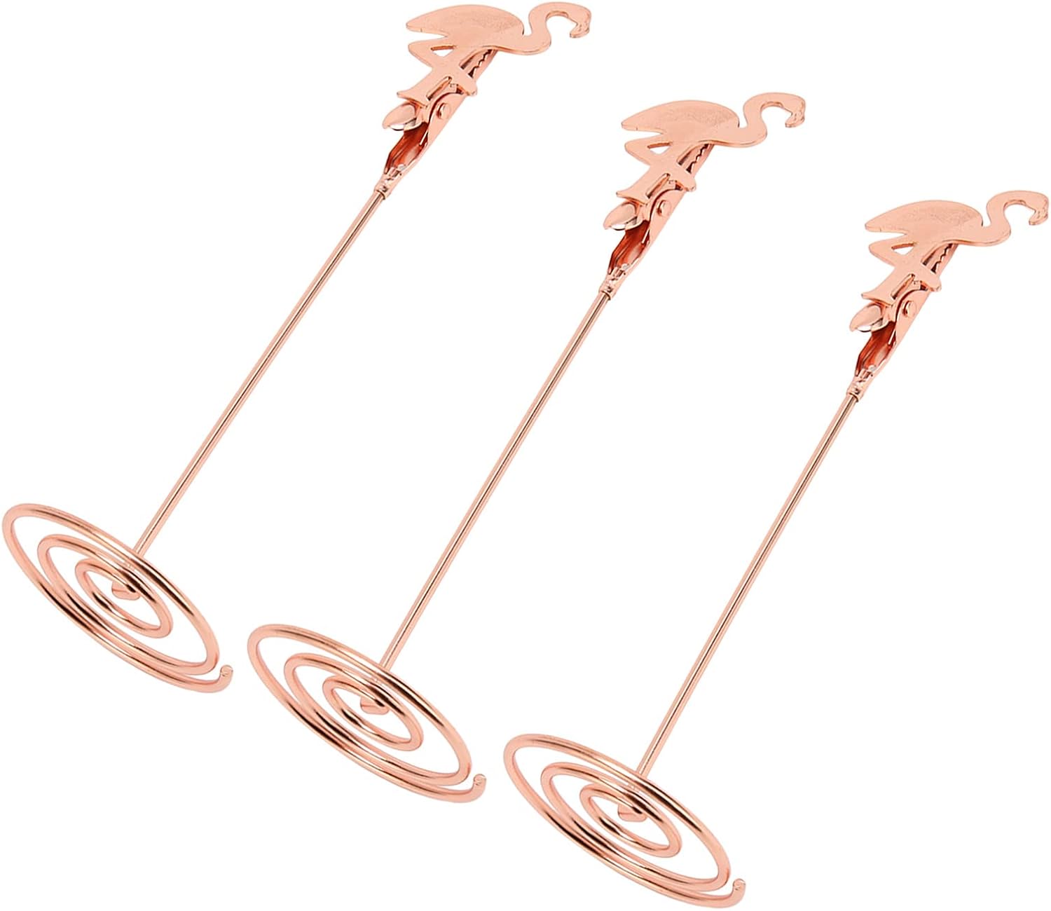 Rose Gold Flamingo Table Card Holder, 24 Pcs Place Card Clips, Resistance Sturdy Photo Holder with Electroplating Technology, Elegant Table Number Stand for Wedding Office HOM