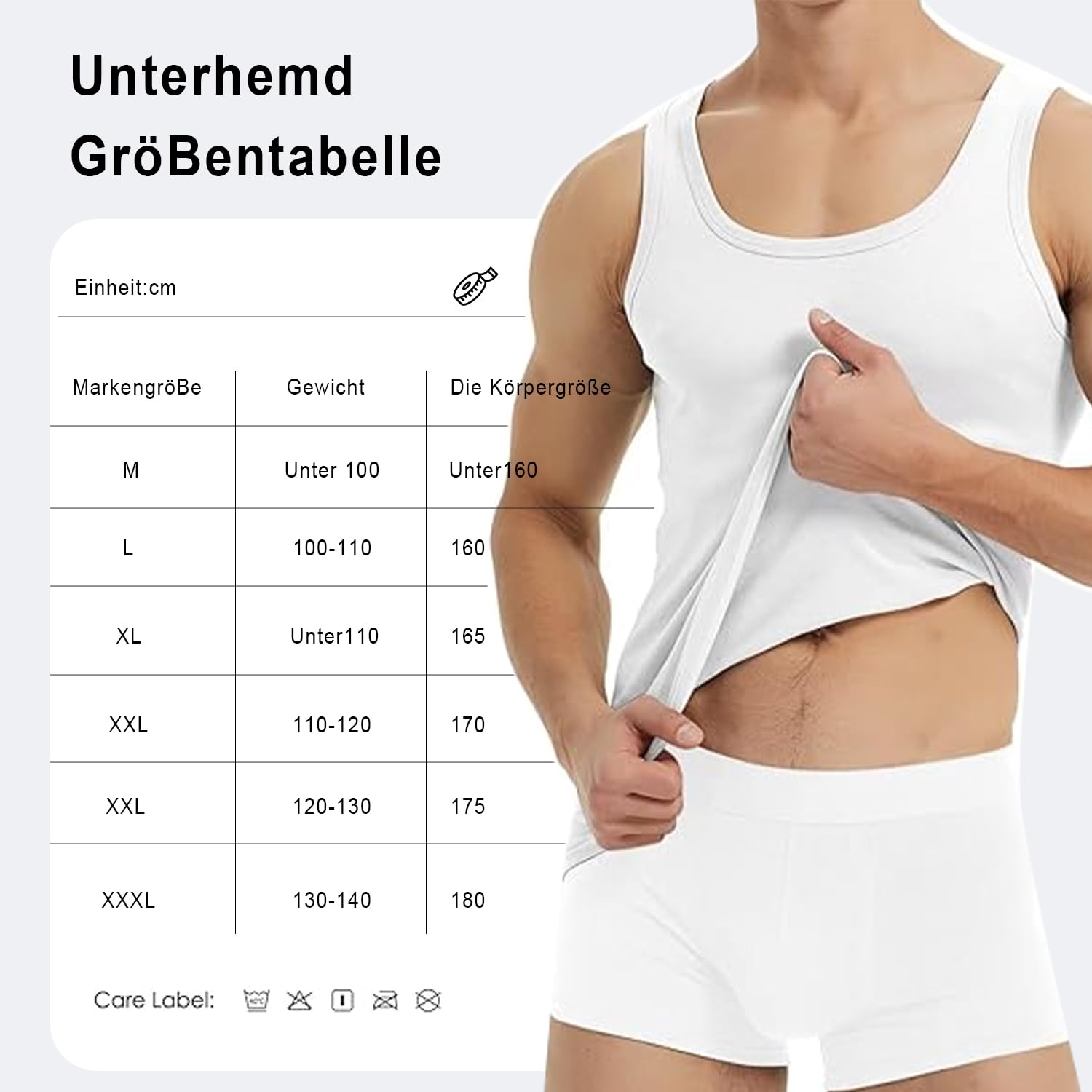 Voarge Podkoszulek męski, 3-pak, tank top z bawełną, koszulka na mięśnie, sportowa koszulka pod pachami, M-3XL