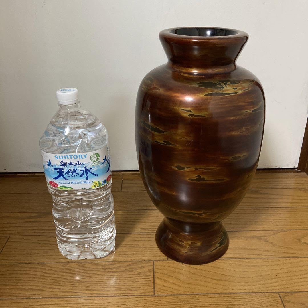 花瓶瑞雲塗木製美品紀州漆器伝統的工芸品昭和レトロ大きめで高級感あり