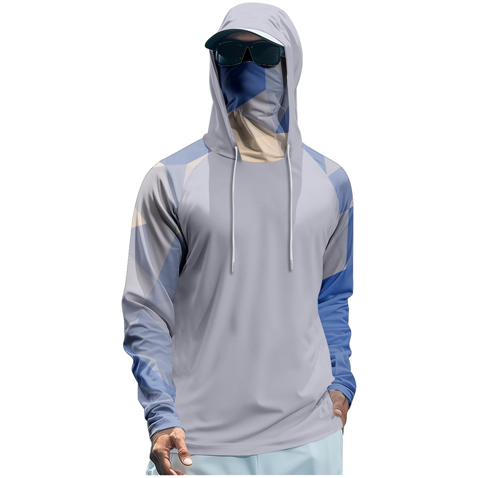 MOKBAY Camiseta Proteccion Solar Hombre UPF 50 Manga Larga con Capucha Deporte