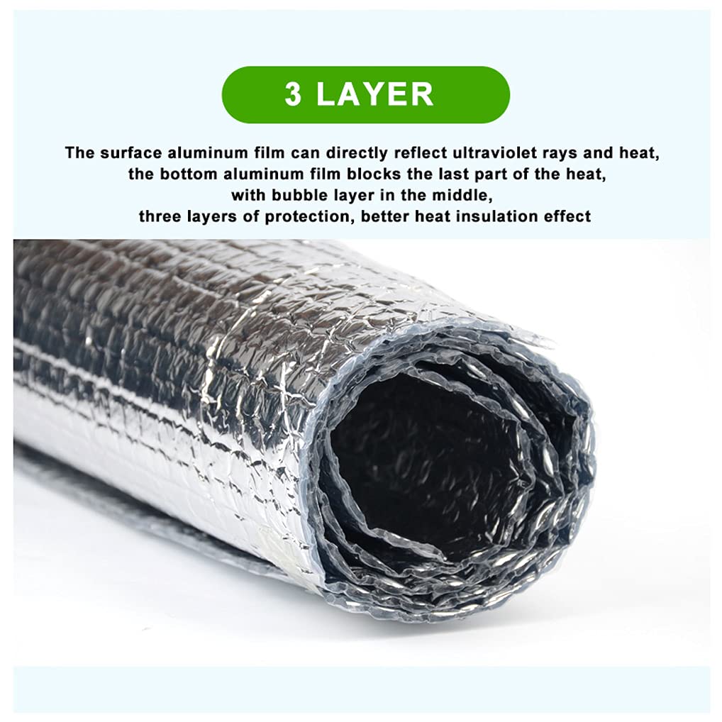 NAKAN Isolant Thermique en Feuille Aluminium Isolant a Bulles, Bouclier Thermique Réfléchissant La Chaleur Étanche pour Radiateurs Plancher Porte Loft(Size:1x15m(3x49ft))