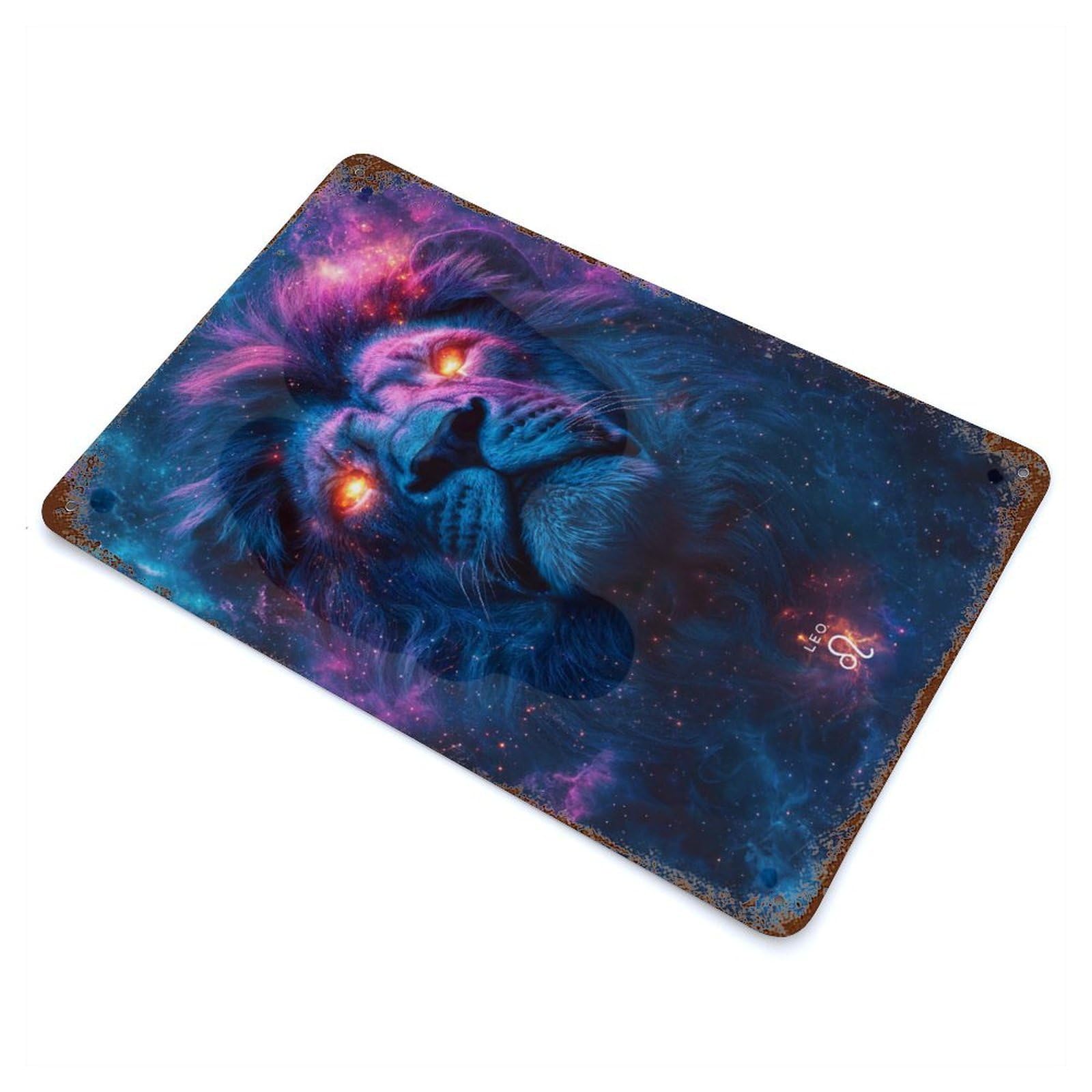 Leo Zodiac Lion Retro Metal Sign 11.8"x7.9", Classic Wall Plaque for Garage, Pub Or Kitchen