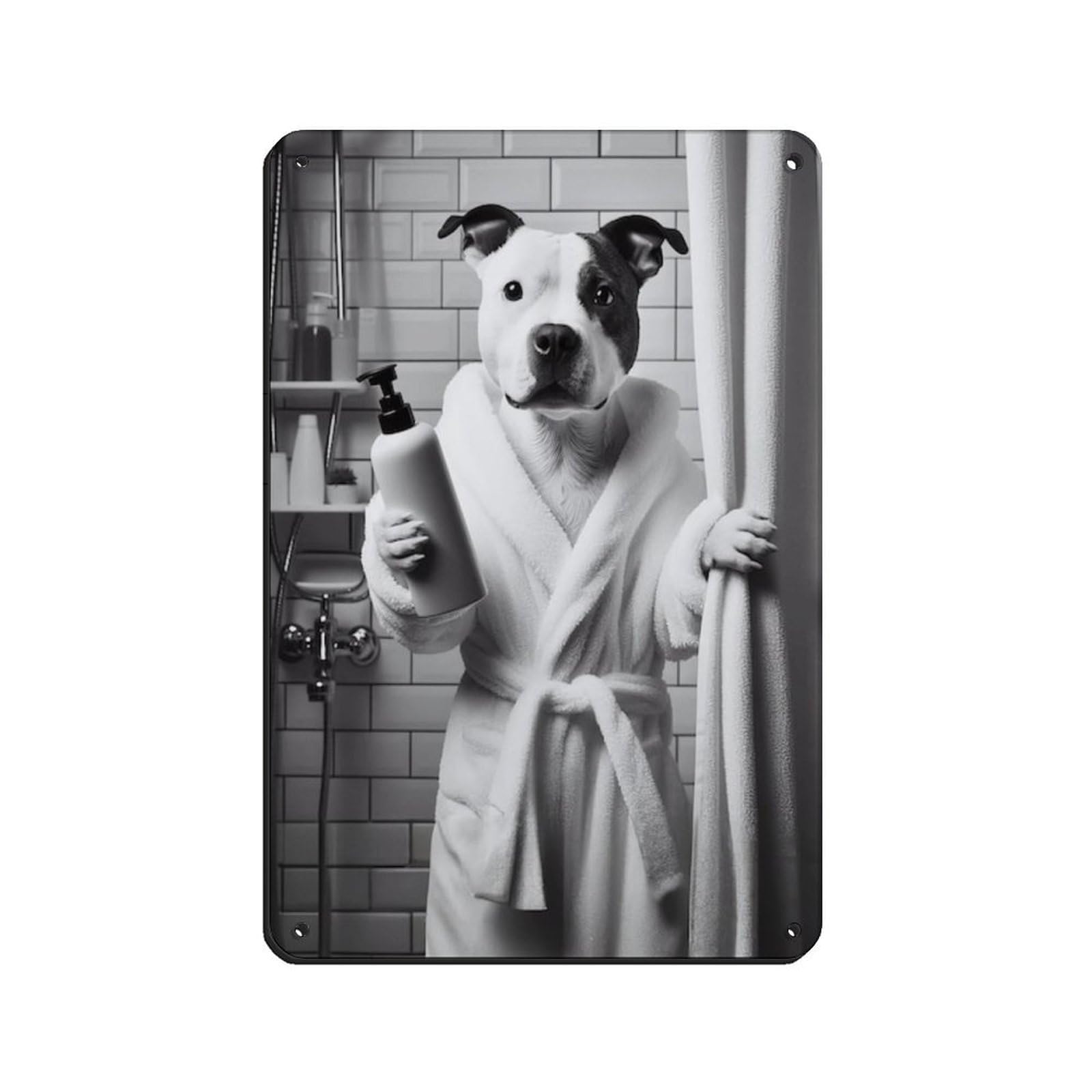 Lxwnze 20L X 30W Cm Staffordshire Bull Terrier Poster Retro Poster Metal Tin Sign Chic Art Retro Iron Painting Bar People Cave Cafe Family Garage Poster Wall Decoration 8X12inch(20X30cm)