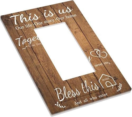 Miniatura 3 de Cubierta de interruptor de luz marrón para el hogar, 1 banda, placa decorativa de pared para cocina, dormitorio, baño, accesorios de decoración