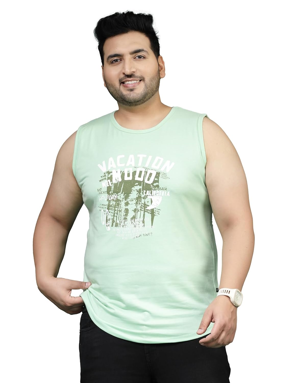 Rigo Cotton Printed Plus Size Vest for Men | Round Neck, Regular Fit,Sleeveless Plus Size T-Shirt Vest for Men -Perfect fo... - Review, Price and Buying Guide