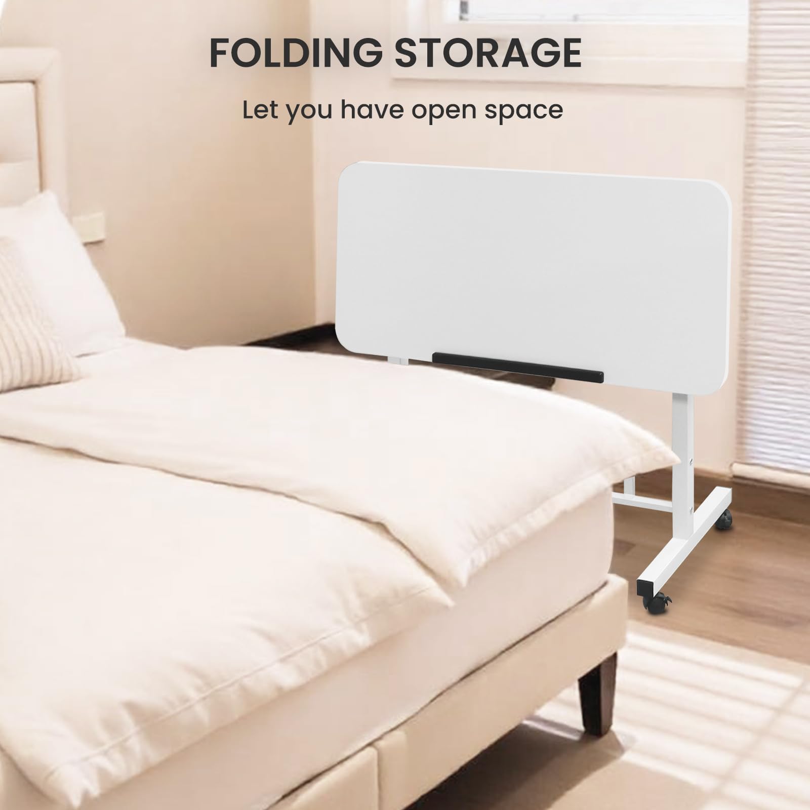 Aconcept Small Standing Desk Tiltable-Adjustable Height Mobile Stand Up Desk with Wheels 32 inch Portable Rolling Desks Laptop — view 6