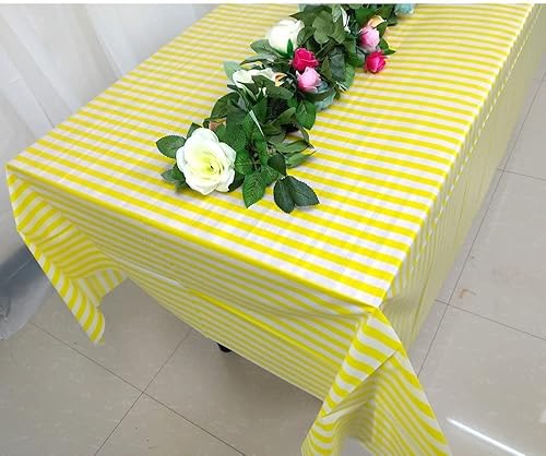 Miniatura 4 de 2 manteles de plástico con estampado a rayas, desechables, rectangulares y gruesos, para cocina, picnic, boda, fiesta de cumpleaños, 54 x 108