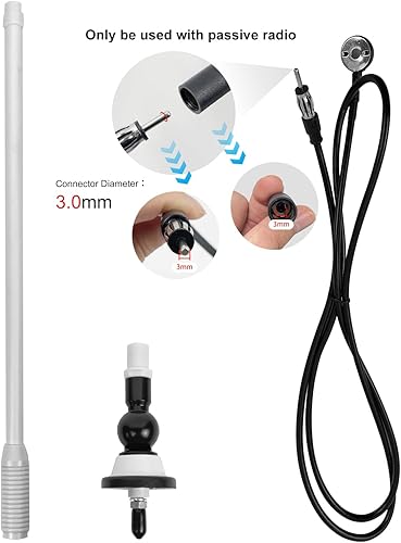 Miniatura 7 de Herdio Antena marina impermeable de goma dipolo de pato flexible antena FM AM para barco, radio coche, ATV, UTV, RZR SPA-negro