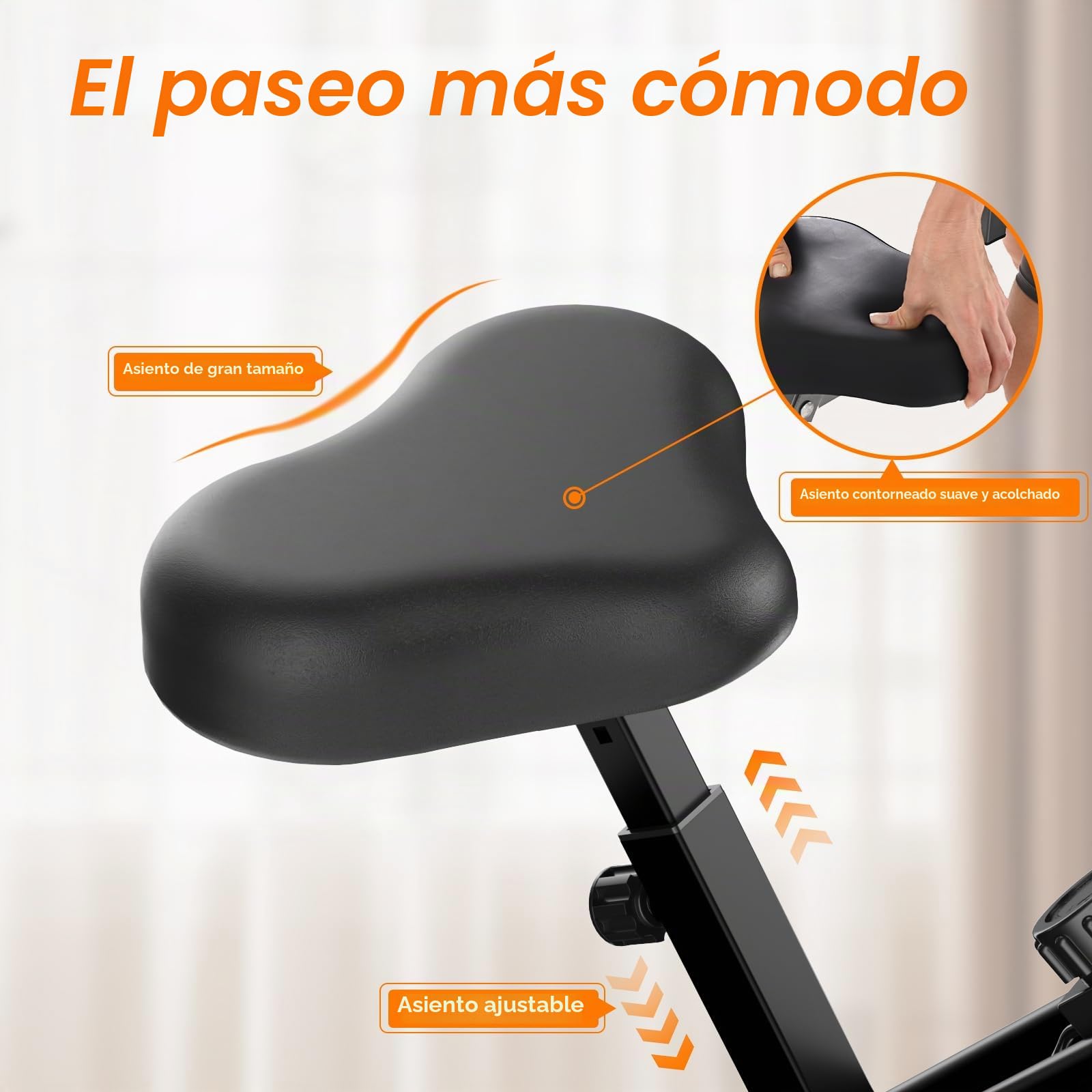 Dskeuzeew Bicicleta estática plegable Magnéticas Bicicleta Estatica para casa con 16 Resistencia Monitor LCD y Medición de Pulso