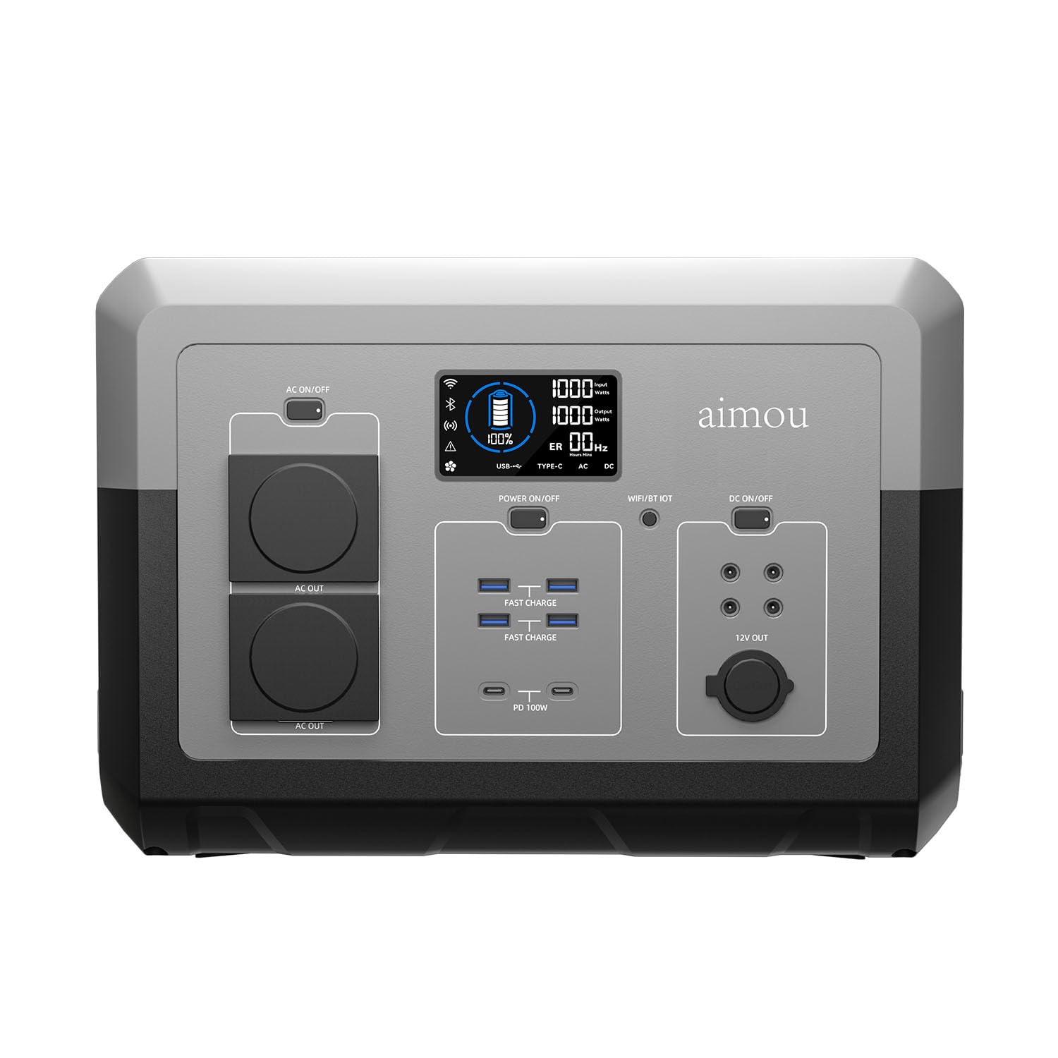 Aimou 1024Wh LiFePO4 Power Station Solar Generator for Camping