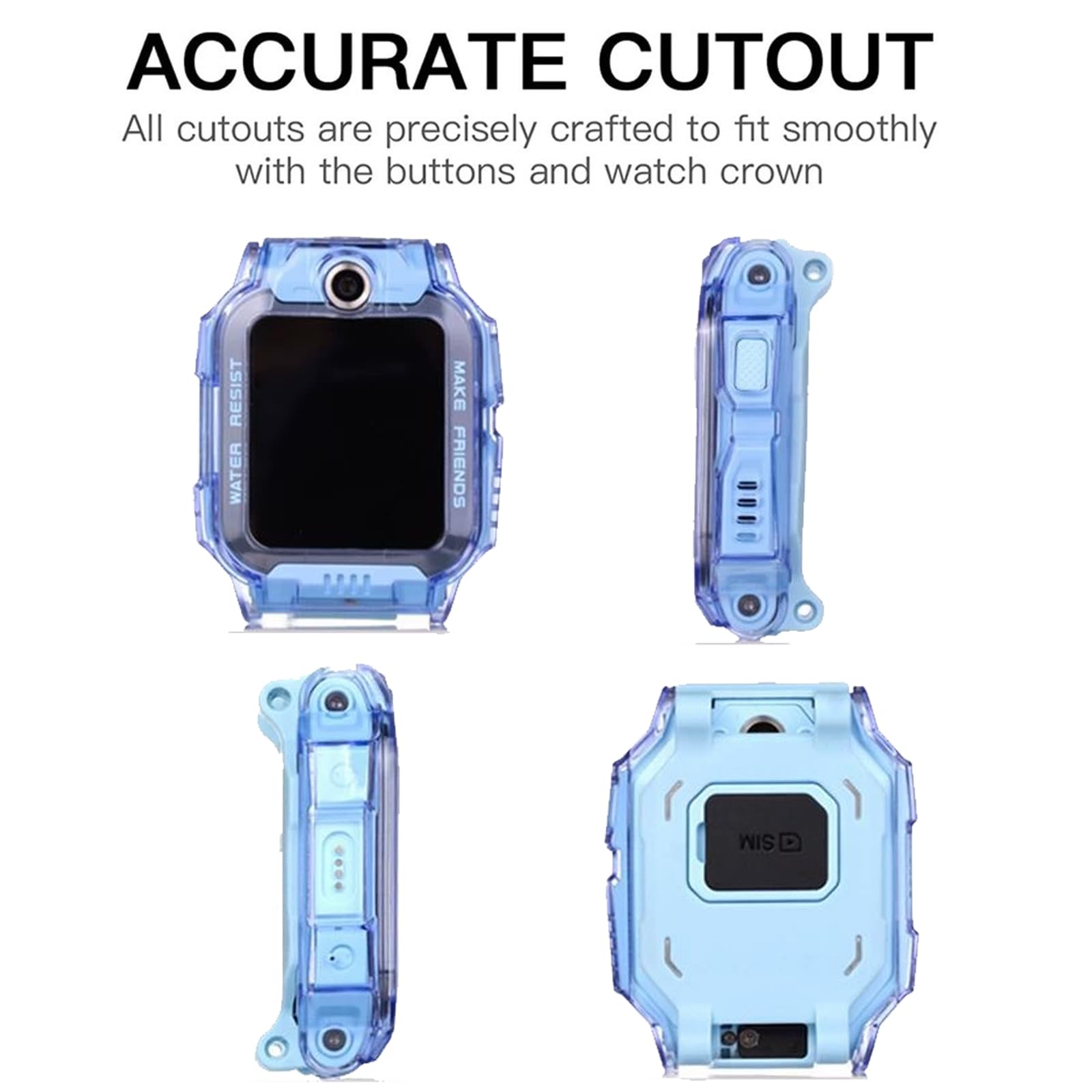2 sztuki etui do imoo Watch Phone Z7, silikonowe, odporne na wstrząsy, elastyczne etui, ultracienkie przenośne etui ochronne do imoo Z7, niebieskie i przezroczyste