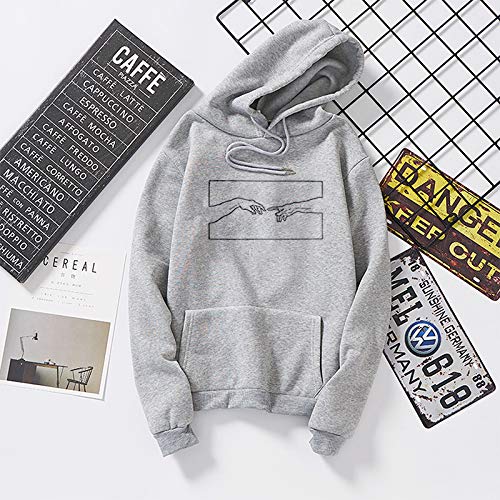 Sweat-shirt pull à capuche gris au design unique Harajuku et finitions soignées Kawaii