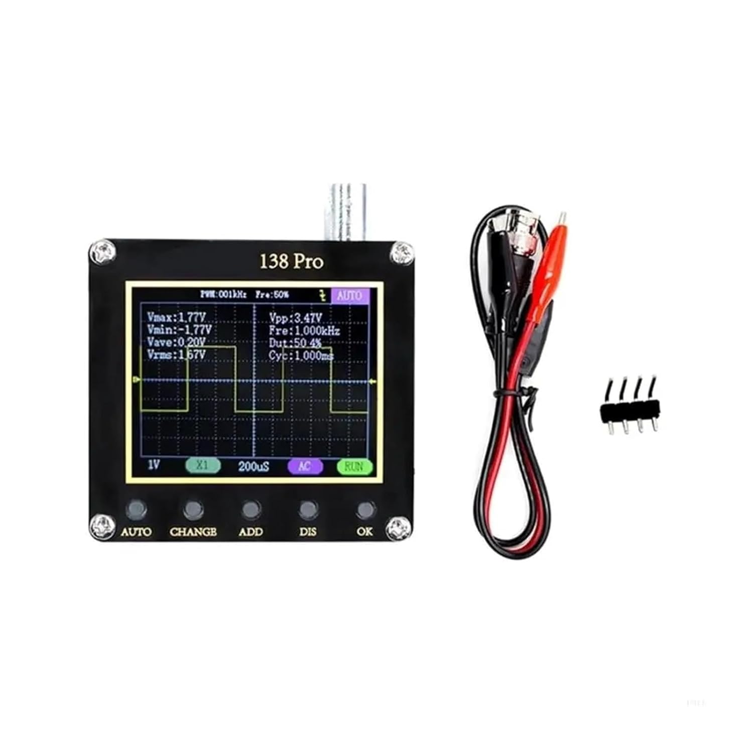 2.4 inch LCD-Display Digital Oscilloscope Small Handheld .5MS/-s Sampling Rate 200KHz Bandwidth