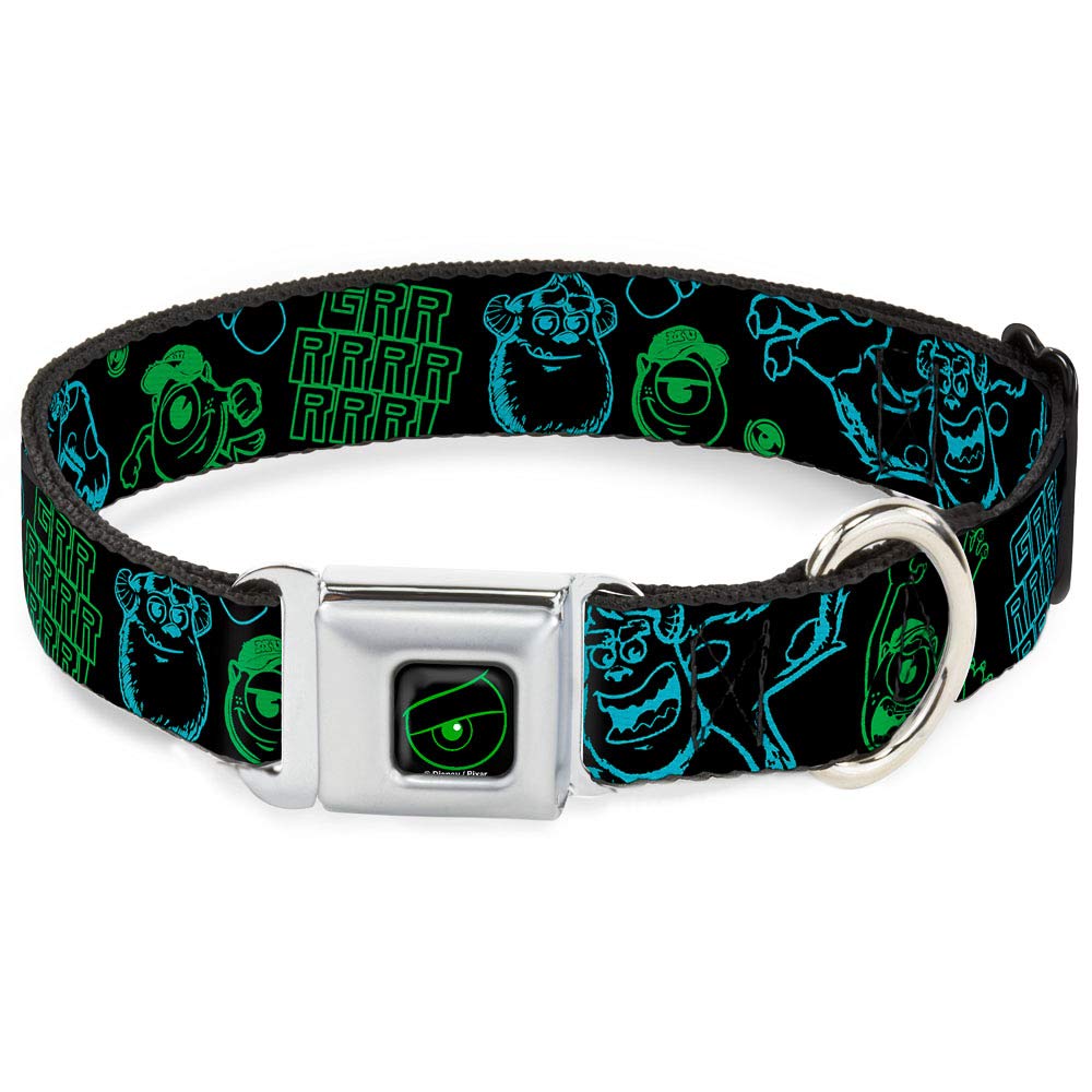 Collier de Chien Monsters Noir et Vert Fluo Buckle Down DYDC