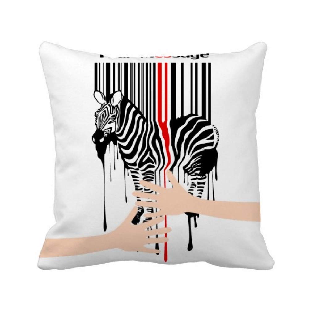 Coussin de cou déhoussable design rayé rouge noir pour salon et chambre