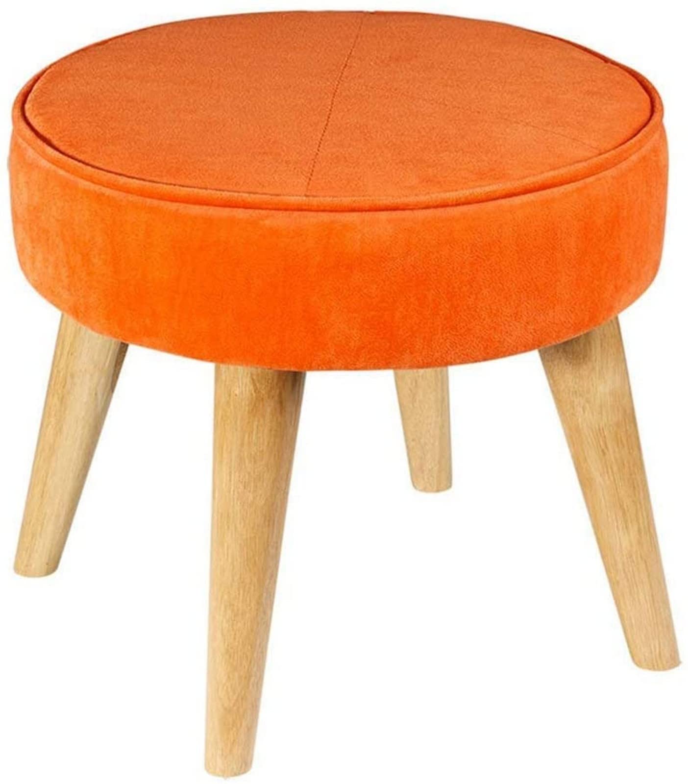 Pouf en chêne massif et lin de qualité supérieure pour salon