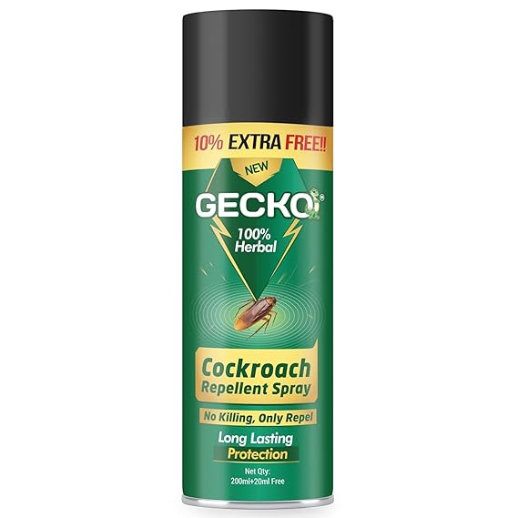 Shadow Securitronics Gecko Cockraoch Repellent Spray - Non-Toxic Cockroach Repellent for Home, Kitchen, and Office, Human & Pet Friendly with Refreshing Fragrance and biodegradable 100% Natural(200Ml)