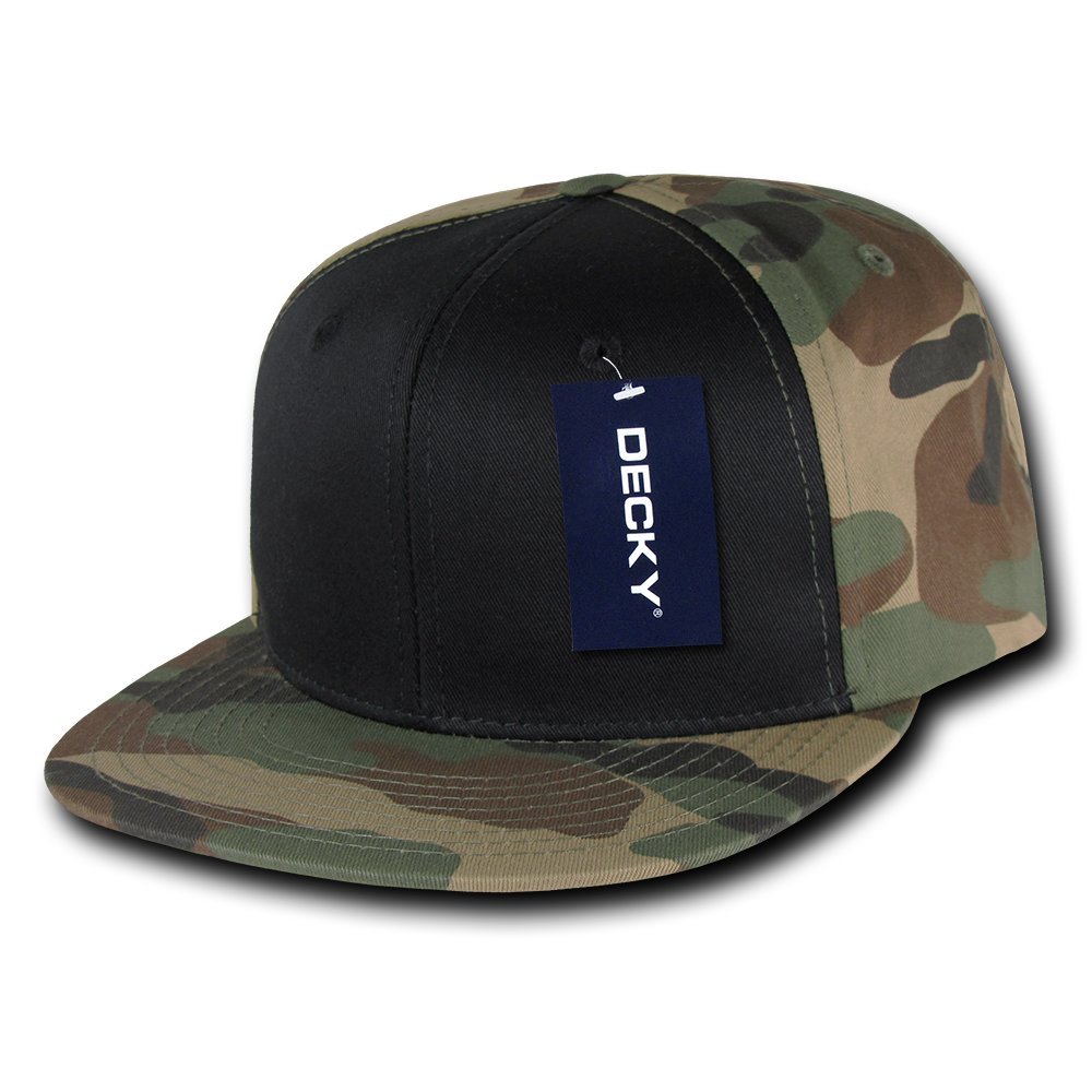 DECKY Men's Camo Cotton Snapback High Crown Curved Bill Cap