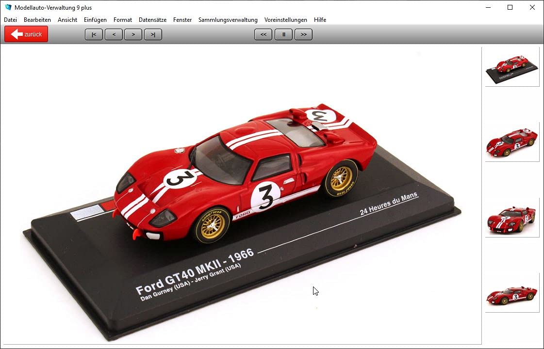 GS Modellauto-Verwaltung 9 Plus - Software zur Verwaltung Ihrer Modellautosammlung mit über 20.000 Modellautos im Programmteil Collection