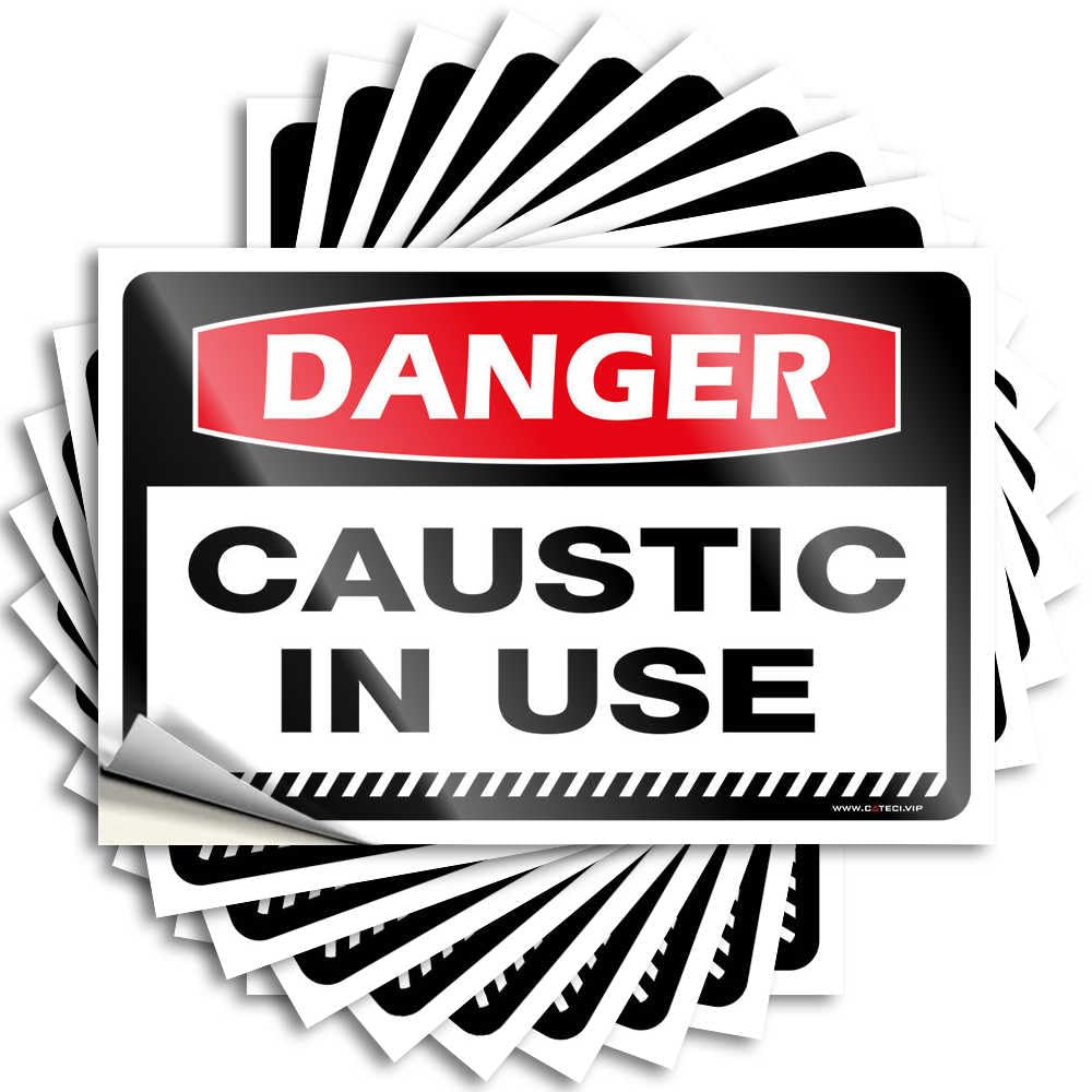 Signs Sea Animal Physical Therapy Outdoor Bar Sticky Back - Danger Caustic in Use for Man Cave(6X9CM-10Pcs)