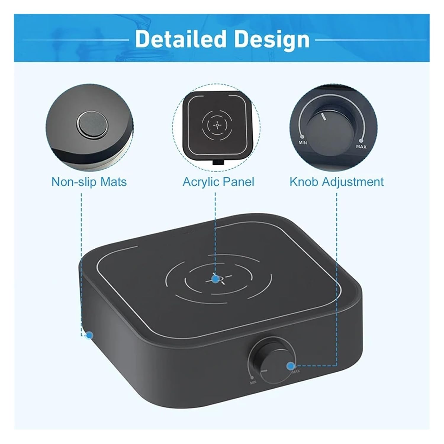 Lab Magnetic Stirrer,Electric Digital Display, 3000 RPM, 3L Capacity, Brushless Motor, 12V(MS2000D-BB,US)