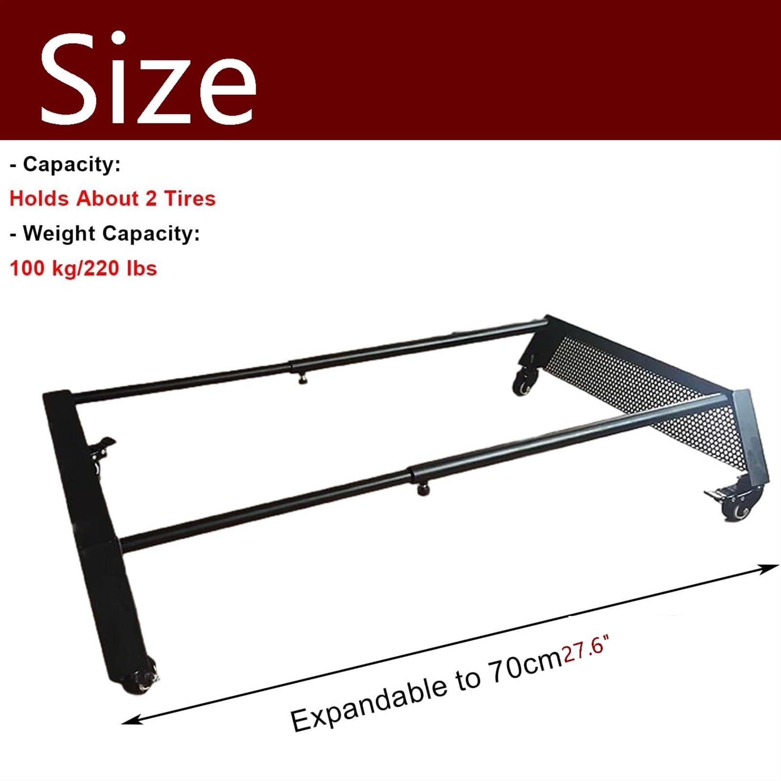 XBTGS Portaoggetti per pneumatici, organizer leggero per pneumatici, espositore per pneumatici da garage, supporto regolabile in metallo per cerchioni, scaffale per pneumatici di scorta, capacità di