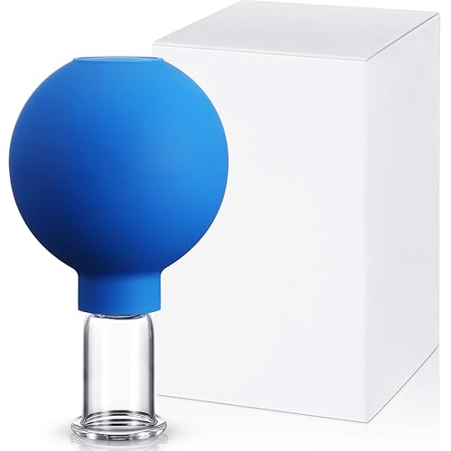 Vista 5 de Nuanchu Taza facial de vidrio con ventosas de silicona para masaje, taza de succión al vacío para cuerpo, cara, pierna, brazo, espalda, hombros