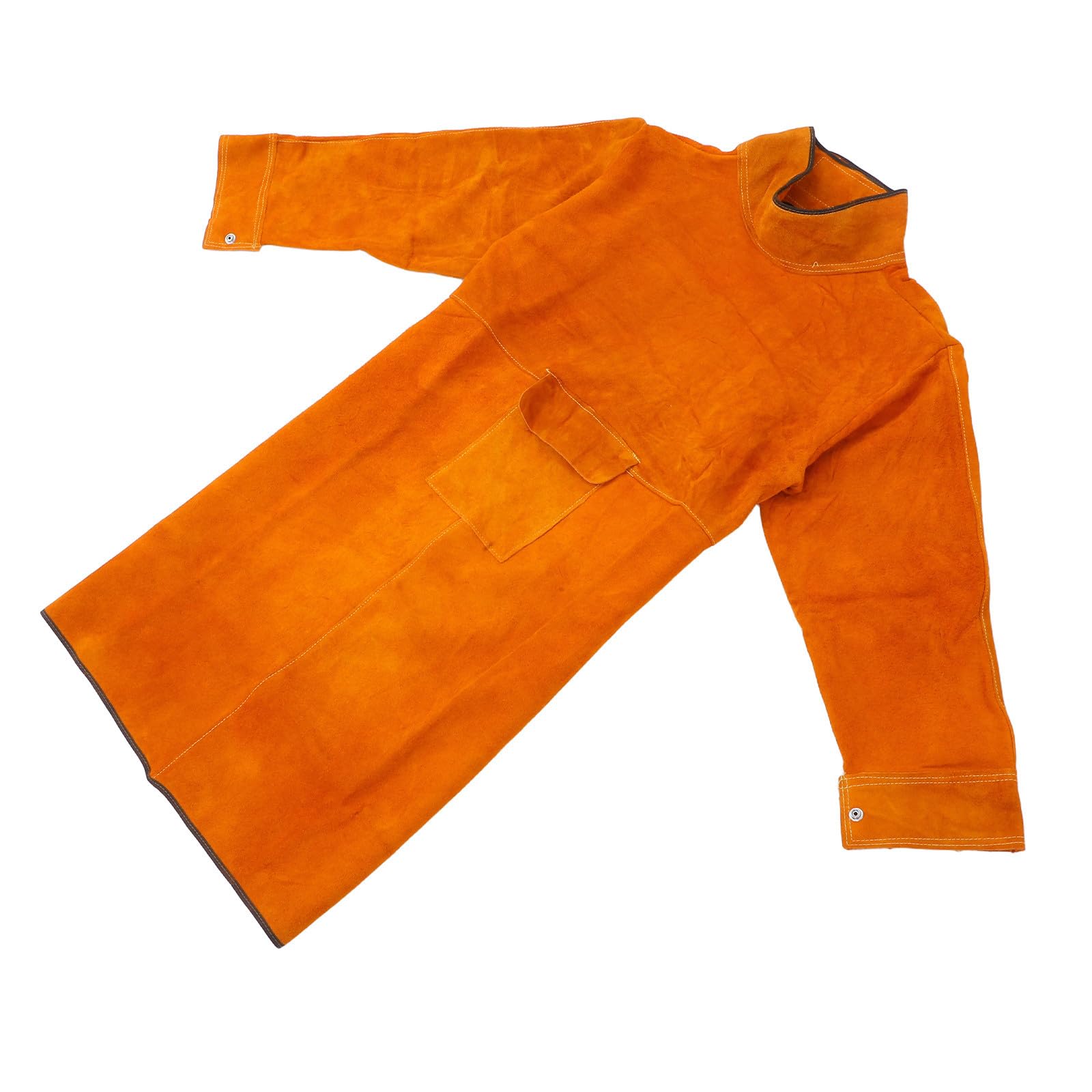 YARNOW Delantal de Cuero para Soldadura Resistente al Calor Desgaste, Ropa Protectora Ignífuga para Taller y Trabajo de Soldador, Color Naranja