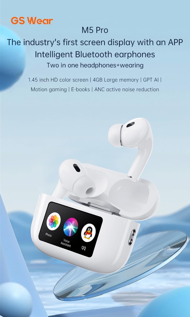 True Wireless Bluetooth V5.3 Headphones Low Latency Earbuds,6H Playtime Stereo Gaming Headphones with Microphone Noise Cancelling,Hi-Fi Sound,Comfort Fit in Ear for Running Workout White