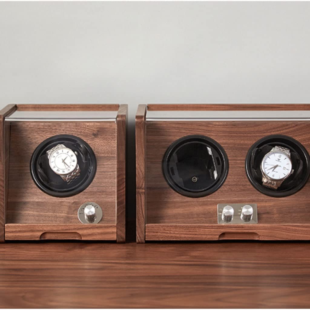 Estuche Relojes Caja De Almacenamiento Coctelera Reloj con Cubierta Transparente, Joyero Madera, Simple Retro Organizador(2 epitope)