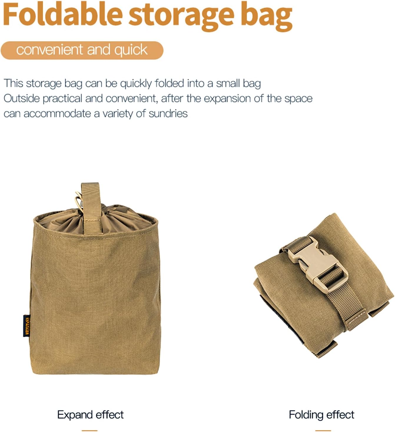 EXCELLENT ELITE SPANKER Tactical Folding Dump Pouch Utility Tool Bag Military Molle Drawstring Ammo Magazine Pouch
