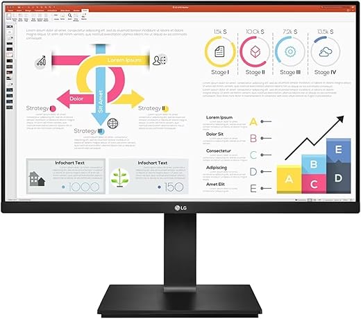 LG 24 inch (60.45 cm) QHD (2K) 2560×1440 Pixels, IPS-sRGB 99%, Height Adjust, Pivot (2Way), Swivel, Tilt, USB-C (65W PD) Display Port, HDMI, Black…