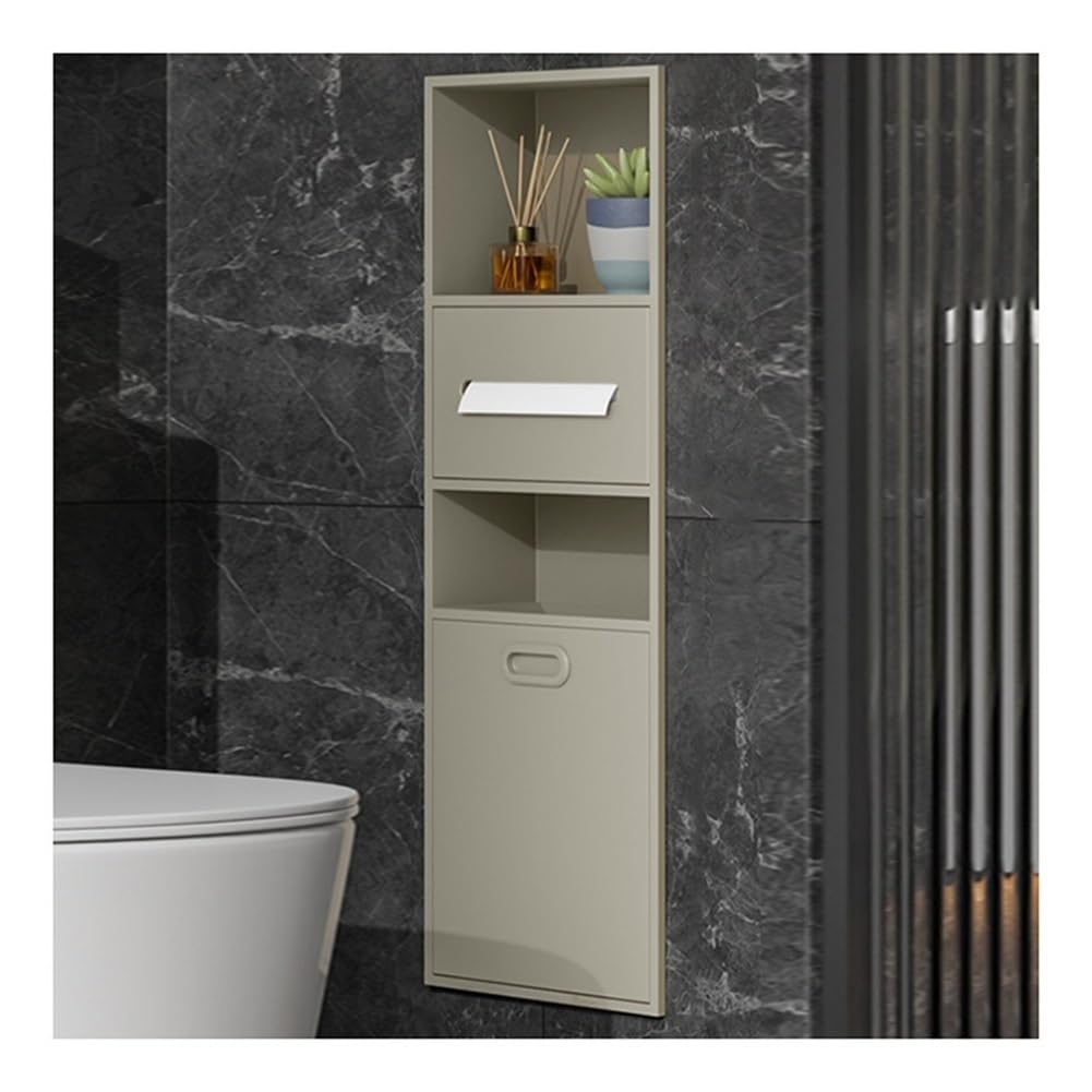 GLJTUO Modern Shower nizer with Built-in Trash Can, Brushed Stainless Steel Shower Shelf, Black Bathroom Sto Solut,Green-30x86x14cmA