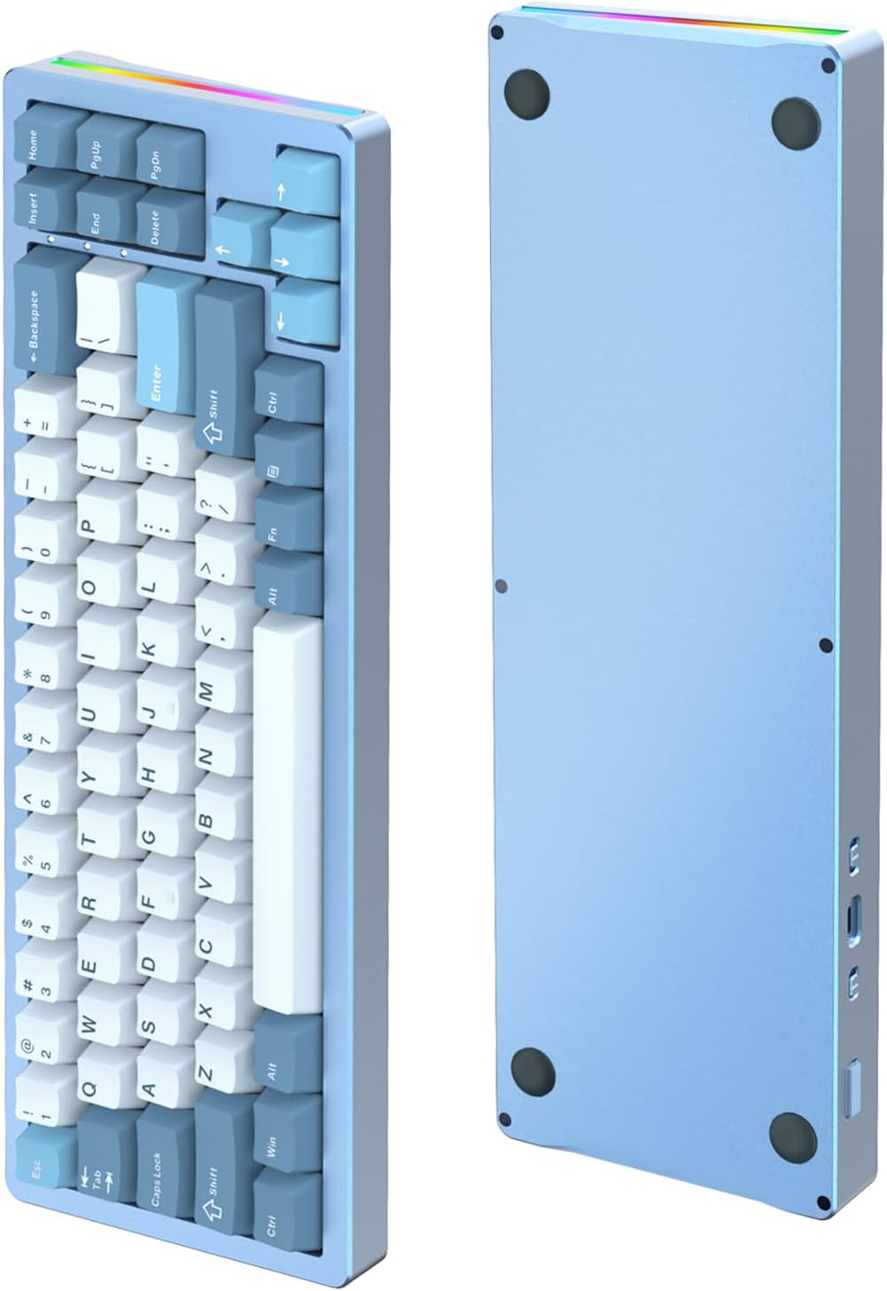 ATTACK SHARK Poggiapolsi Tastiera In Alluminio - Con Custodia Divisoria E 2 Coperture Acriliche, Nero