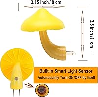 Vista 3 de AUSAYE - Paquete de 4 luces nocturnas LED enchufables en forma de hongo, luces nocturnas para niños, adultos, dormitorio, baño, pasillo, escaleras